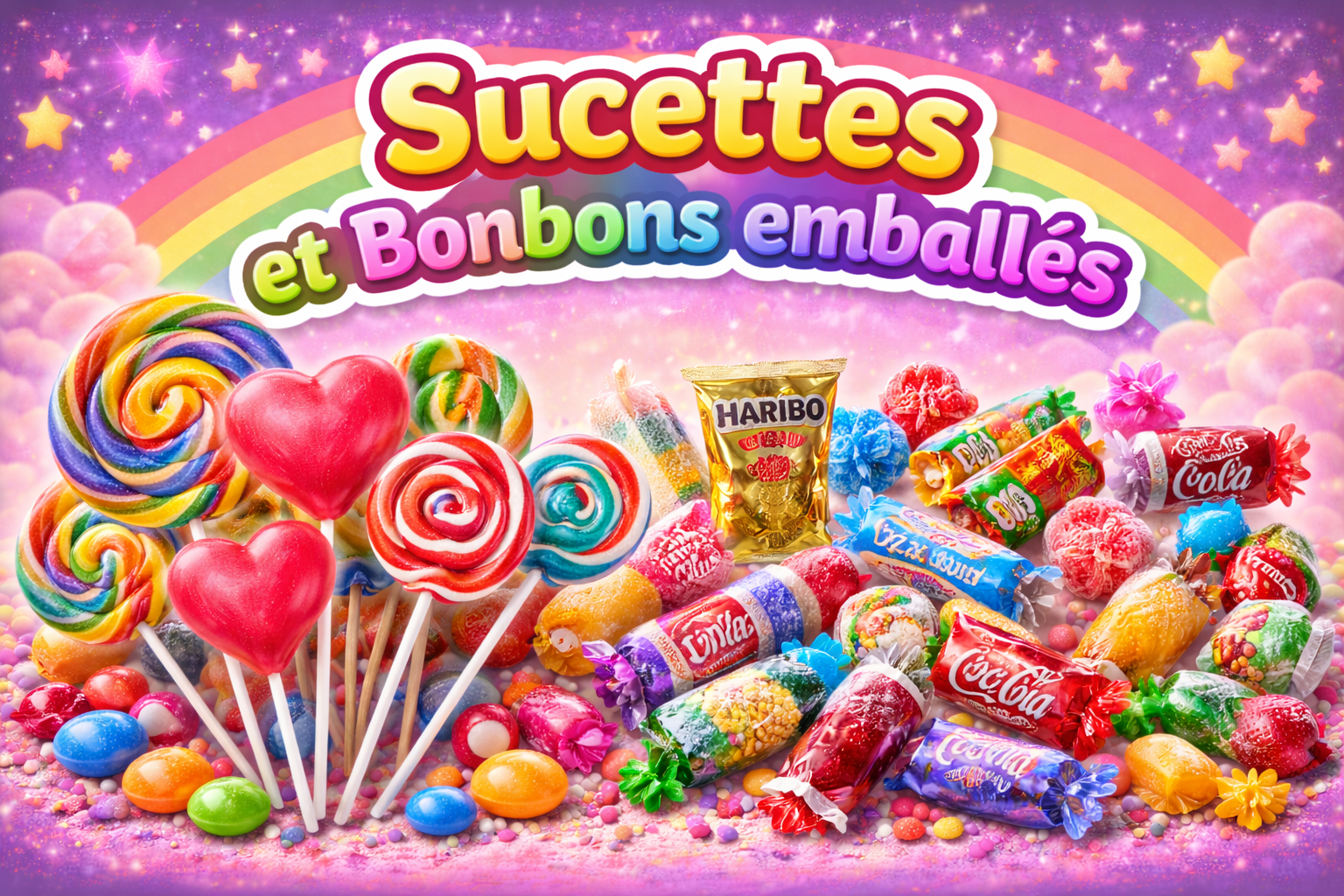 Les sucettes & bonbons emballés