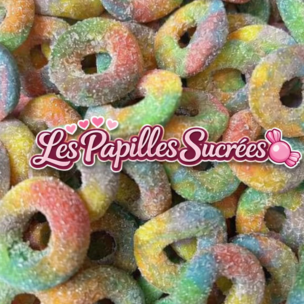 🌈 Anneaux Multicolores Acidulés-100g